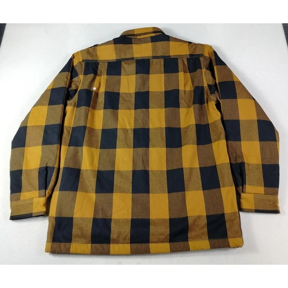 Carhartt‎ Jacket Mens Large Yellow Plaid Sherpa Lined Flannel Shirt Jac TJ4452-M